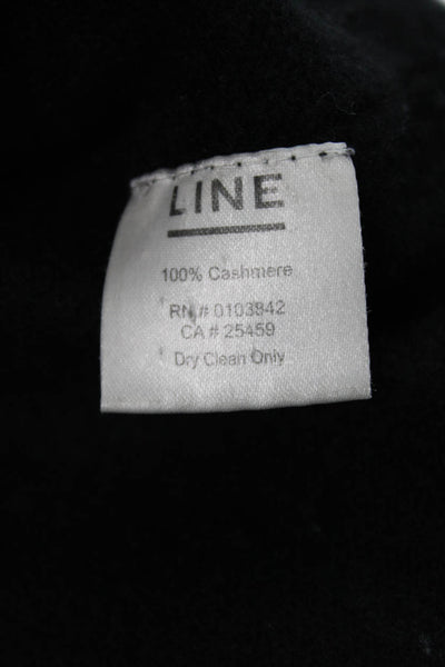 Line Womens Cashmere V-Neck Pullover Black Long Sleeve Size M