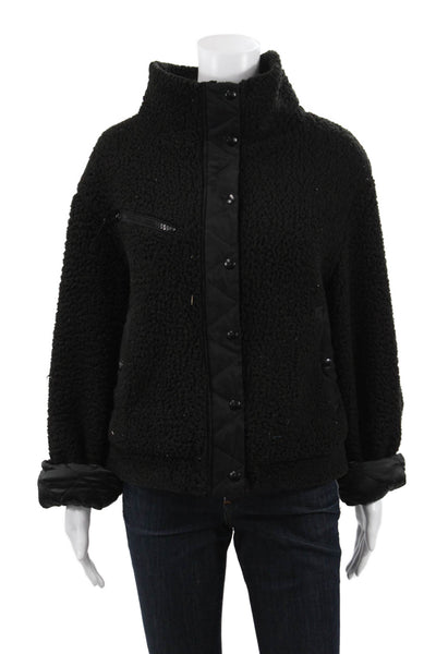 BLANKNYC Womens Quilted Black Jacket 100% Polyester Button Long Sleeve Size L