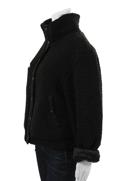 BLANKNYC Womens Quilted Black Jacket 100% Polyester Button Long Sleeve Size L