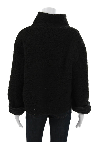 BLANKNYC Womens Quilted Black Jacket 100% Polyester Button Long Sleeve Size L
