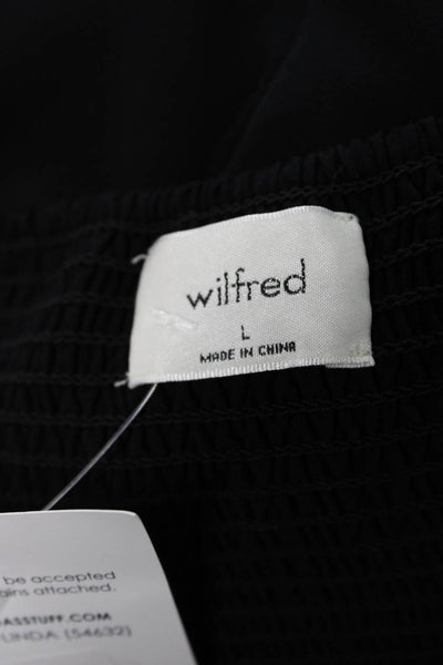 Wilfred Women Black Mini Dress Square Neck Long Sleeve Polyester Size L