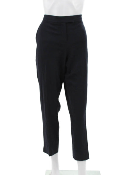 Theory Womens Cropped Pants Blue Triacetate Zip 28in Size 10