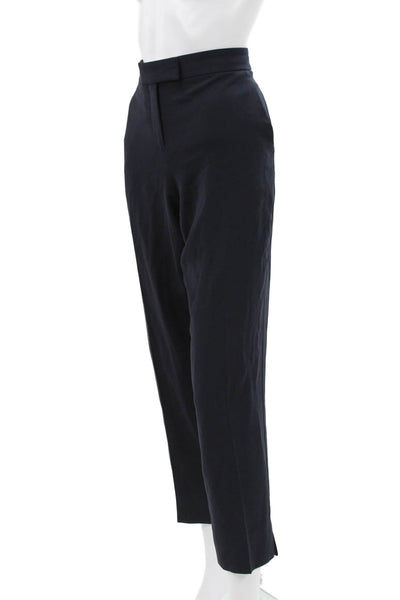 Theory Womens Cropped Pants Blue Triacetate Zip 28in Size 10