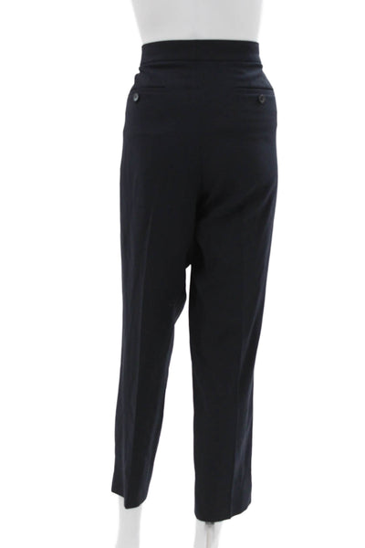 Theory Womens Cropped Pants Blue Triacetate Zip 28in Size 10