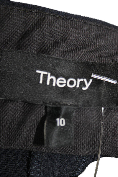 Theory Womens Cropped Pants Blue Triacetate Zip 28in Size 10