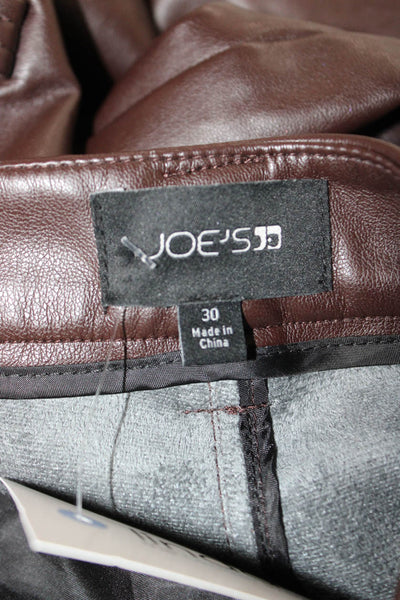 Joes Womens Dress Pants Brown Polyurethane Zip Size 30