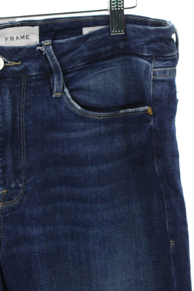 Frame Womens Flared High Rise Blue Cotton Blend Jeans Size 30