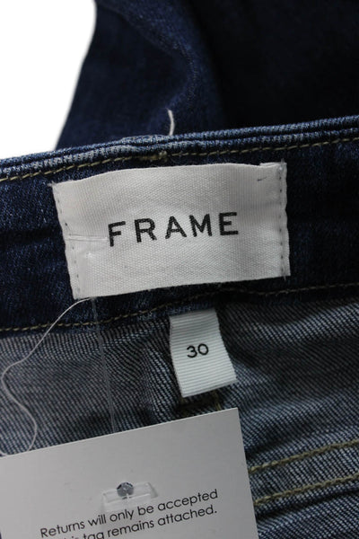 Frame Womens Flared High Rise Blue Cotton Blend Jeans Size 30