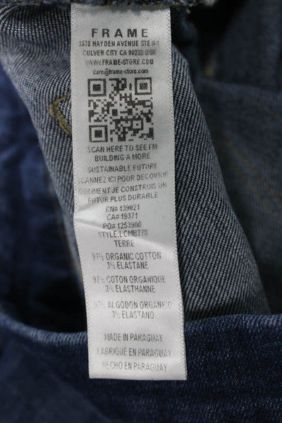 Frame Womens Flared High Rise Blue Cotton Blend Jeans Size 30