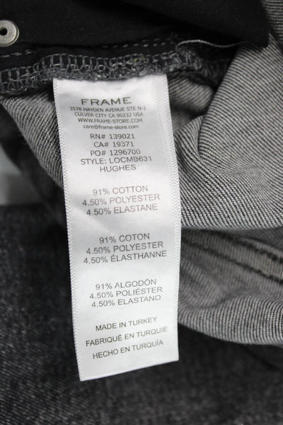 Frame Women Straight Jeans High Rise Gray Cotton Blend Inseam 26 Size 2