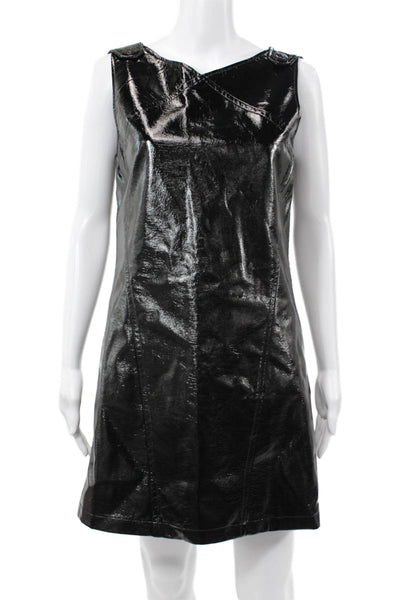 Gap Womens Black Mini Boatneck Sleeveless Zip Rayon Dress Petite Size S
