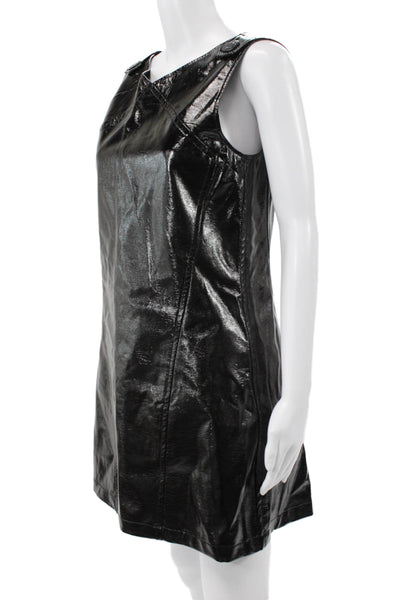 Gap Womens Black Mini Boatneck Sleeveless Zip Rayon Dress Petite Size S