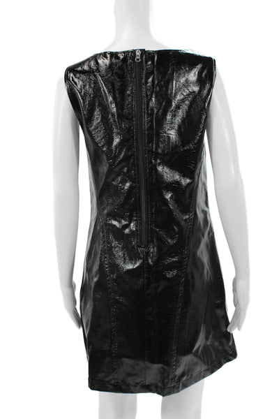Gap Womens Black Mini Boatneck Sleeveless Zip Rayon Dress Petite Size S