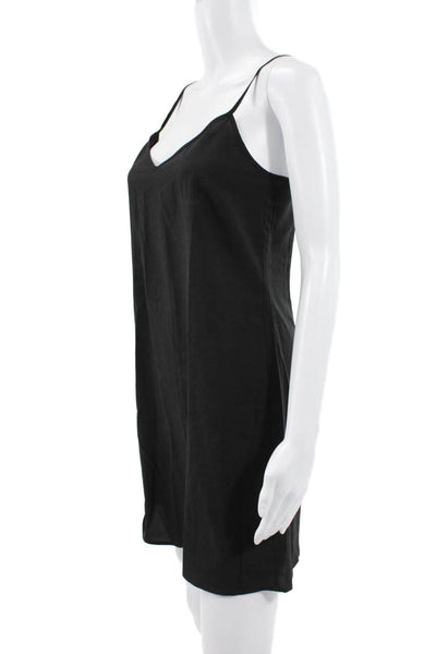 Club Monaco Women Slip Dress Black V Neck Sleeveless Size 0