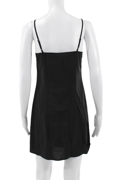 Club Monaco Women Slip Dress Black V Neck Sleeveless Size 0
