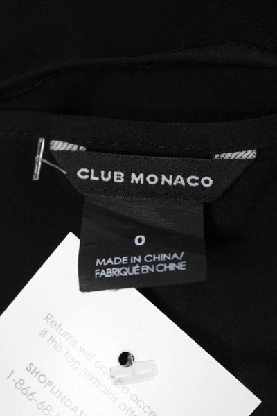 Club Monaco Women Slip Dress Black V Neck Sleeveless Size 0
