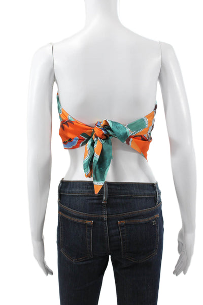 Zara Women Cropped Strapless Multicolor Geometric Polyester Tank Size S