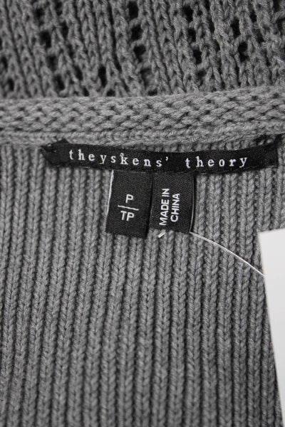Theyskens Theory Women Gray Cotton Shift Dress Short Sleeve Crew Neck Size PP