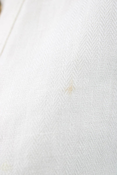 J Crew Womens Ivory Linen V-Neck Short Sleeve Shift Dress Size 00