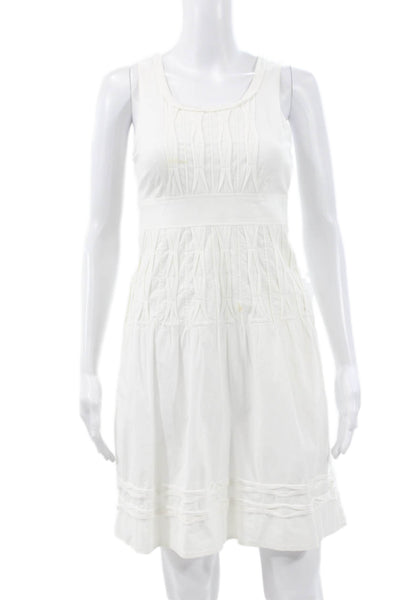 Frances Valentine Women A-Line Dress White Knee Length Sleeveless Size 0
