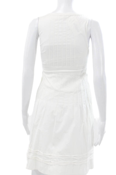 Frances Valentine Women A-Line Dress White Knee Length Sleeveless Size 0
