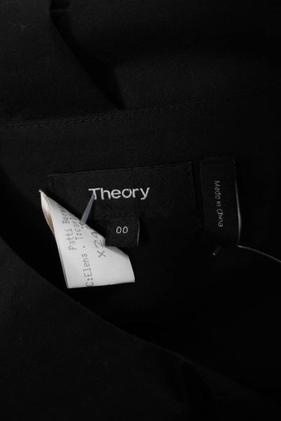 Theory Women Shift Dress Black Long Sleeve Cotton Short Size 00