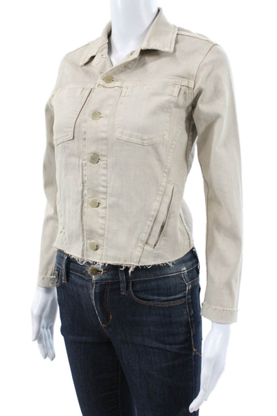 L'Agence Womens Beige Button Long Sleeve Basic Jacket Size XS