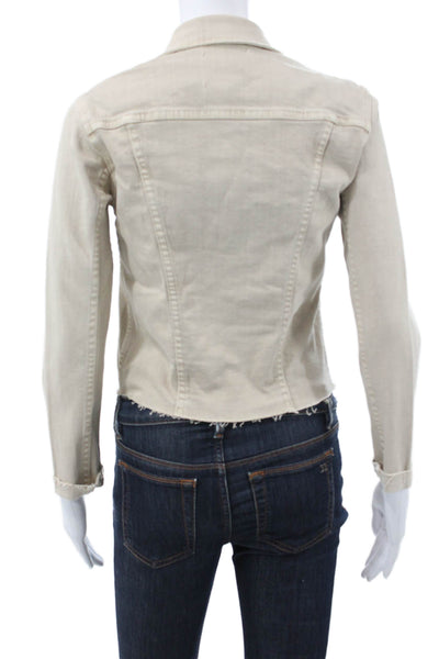 L'Agence Womens Beige Button Long Sleeve Basic Jacket Size XS