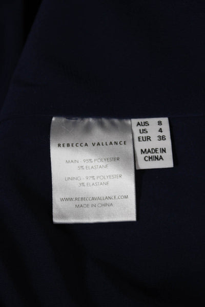 Rebecca Vallance Women Mermaid V-Neck Sleeveless Blue Long Dress Size 4