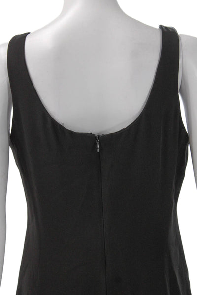 Armani Collezioni Women Sheath Dress Gray Sleeveless Short Square Neck Size 8