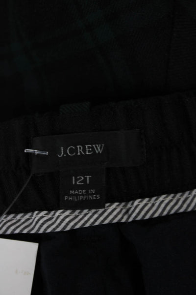 J Crew Womens Dress Pants Blue Plaid Polyester Zip Size 12 Tall