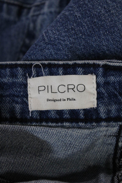 Pilcro Anthropologie Unisex Tapered Blue Cotton High Rise Jeans Size 27