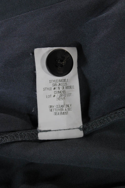 Helmut Lang Women Blazer Gray Wool Blend Button Long Sleeve Size 6