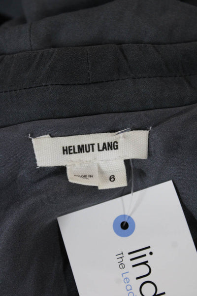 Helmut Lang Women Blazer Gray Wool Blend Button Long Sleeve Size 6