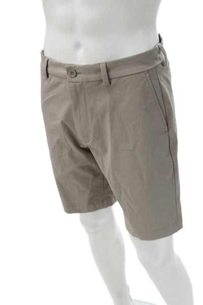 Vineyard Vines Mens Athletic Beige Button Cotton Shorts Size 31