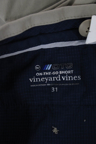 Vineyard Vines Mens Athletic Beige Button Cotton Shorts Size 31