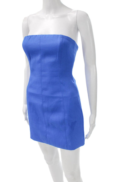 Meshki Womens Blue Strapless Bodycon Short Dress Polyester Size 2XS