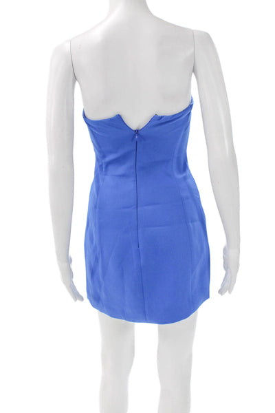 Meshki Womens Blue Strapless Bodycon Short Dress Polyester Size 2XS