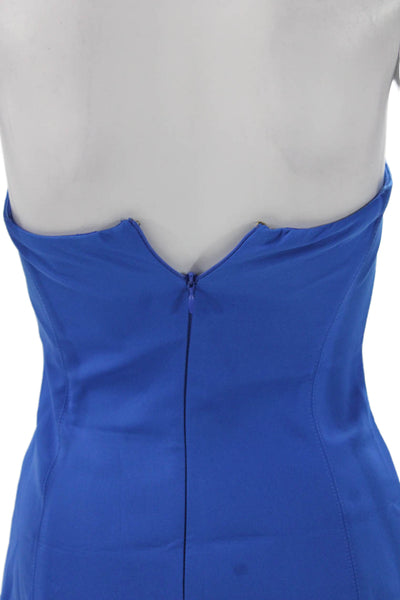 Meshki Womens Blue Strapless Bodycon Short Dress Polyester Size 2XS