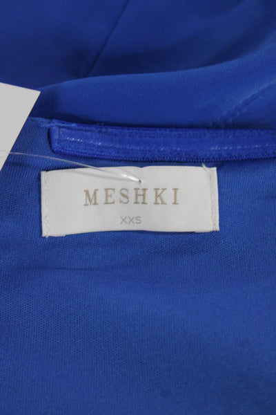 Meshki Womens Blue Strapless Bodycon Short Dress Polyester Size 2XS