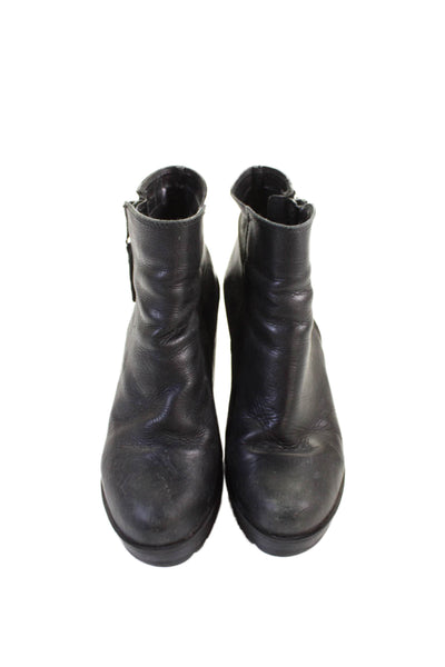 Steve Madden Womens Leather Platform Heels Ankle Boots Shoes Black Size 9