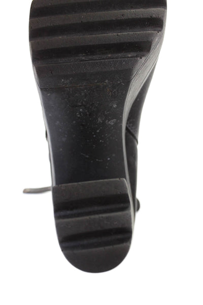Steve Madden Womens Leather Platform Heels Ankle Boots Shoes Black Size 9
