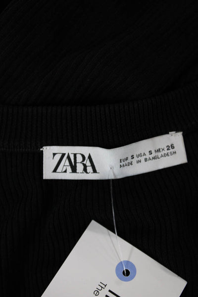Zara Women Basic Sleeveless Tank Gray Round Neck Polyester Blend Size S