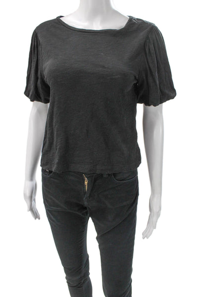 Zara Women Basic Sleeveless Tank Gray Round Neck Polyester Blend Size S