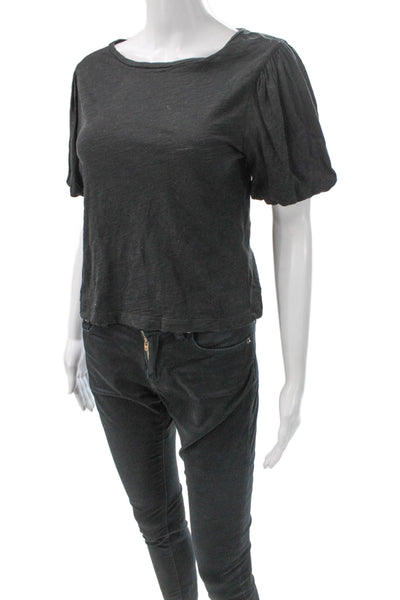 Zara Women Basic Sleeveless Tank Gray Round Neck Polyester Blend Size S