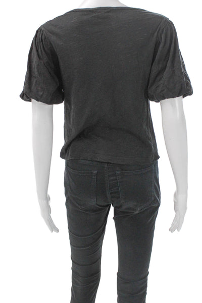 Zara Women Basic Sleeveless Tank Gray Round Neck Polyester Blend Size S