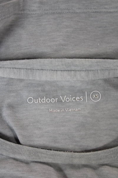 Outdoor Voices Womens Cropped T-Shirt Gray Crewneck Cotton Short Sleeve Size XS