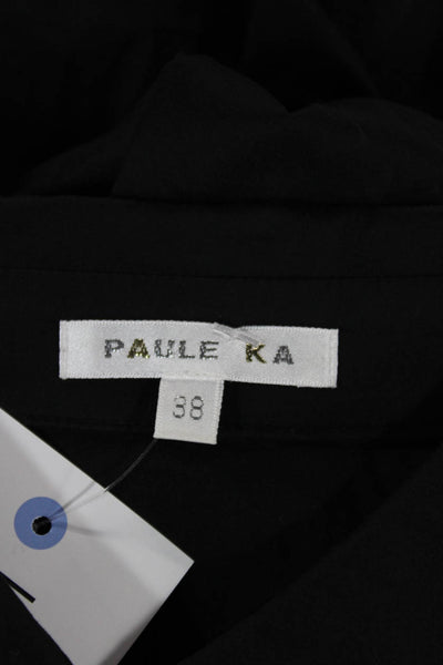 Paule Ka Women Shirt Dress Gray Long Sleeve Cotton Blend Button Size 38
