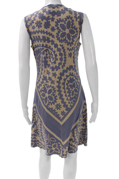 Nicole Miller Collection Women Shift Dress Purple V-Neck Size M