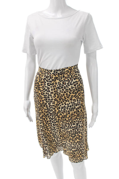 Michael Michael Kors Womens Straight Pencil Animal Print Beige Skirt Size 6